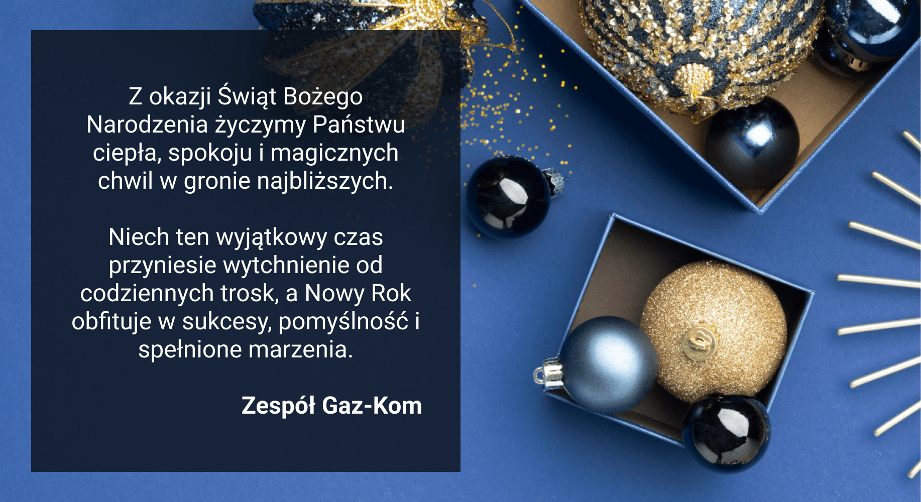 Świąteczne życzenia od Gaz-Kom – ciepła, spokoju i sukcesów